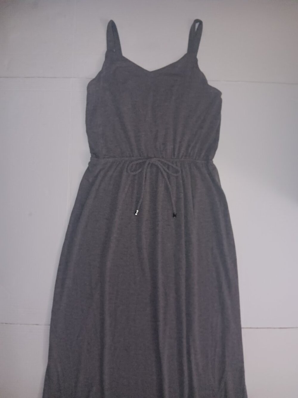 LILDY ADJUSTABLE BUTTON SPAGHETTI STRAP CINCHED WAIST SLIT SIDES MAXI DRESS - Picture 1 of 11